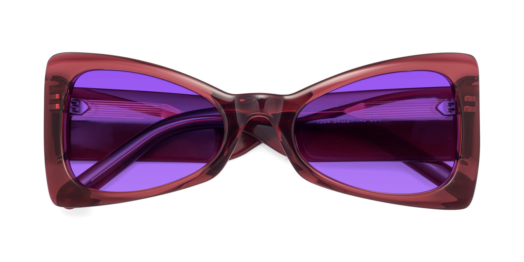 Folded Front of 1564 in Wine with Purple Tinted Lenses
