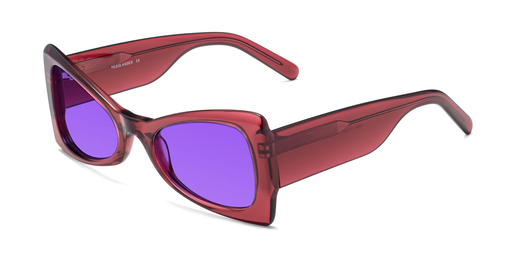 Angle of 1564 in Wine with Purple Tinted Lenses
