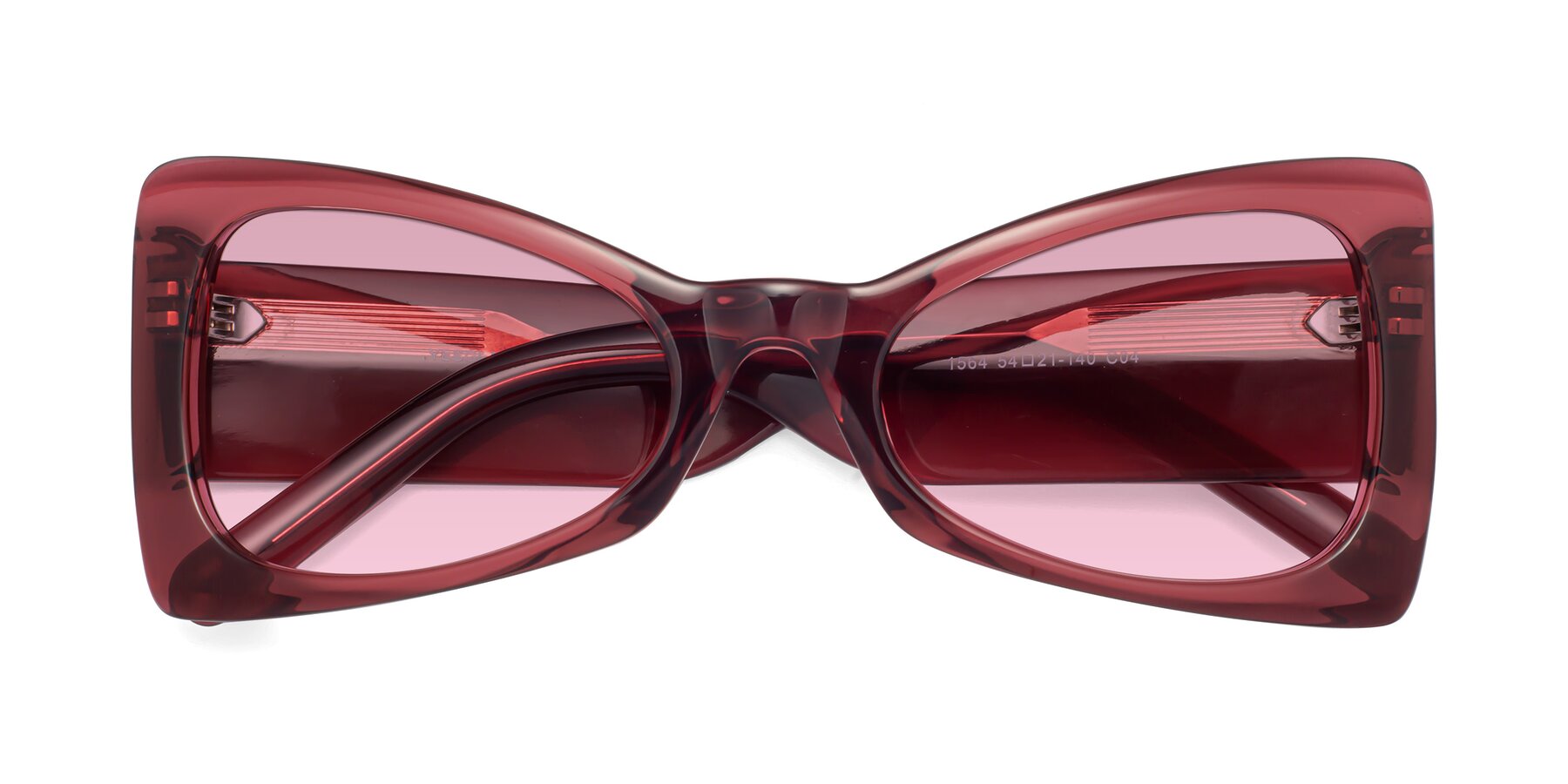 Folded Front of 1564 in Wine with Light Wine Tinted Lenses