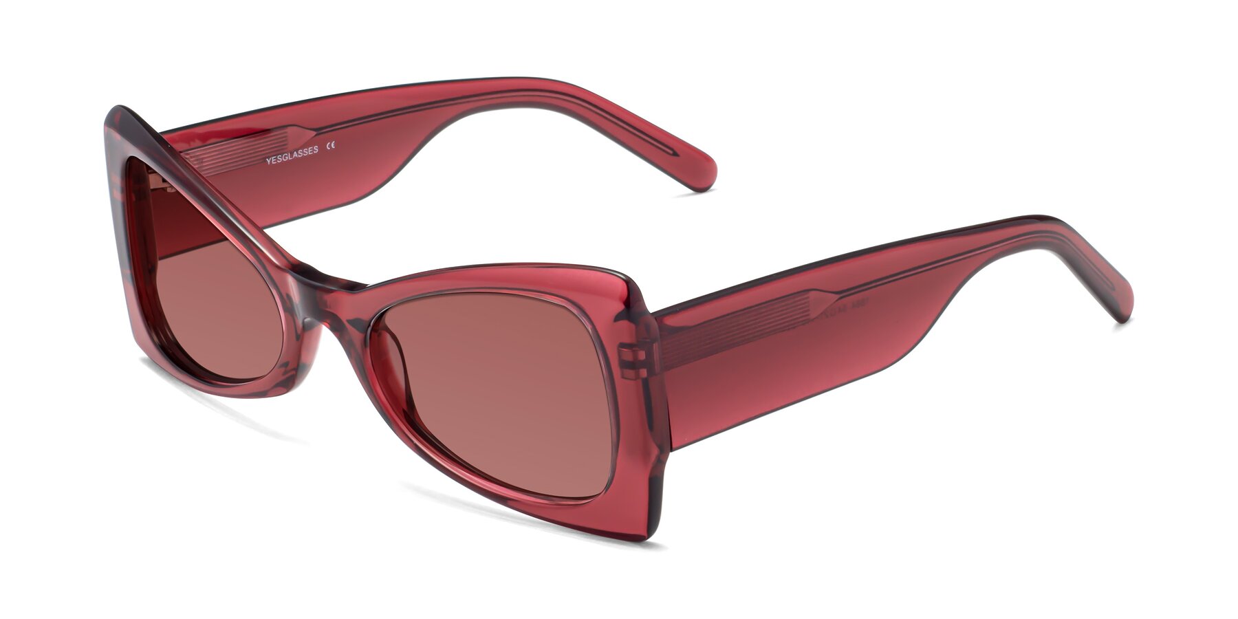 Angle of 1564 in Wine with Garnet Tinted Lenses