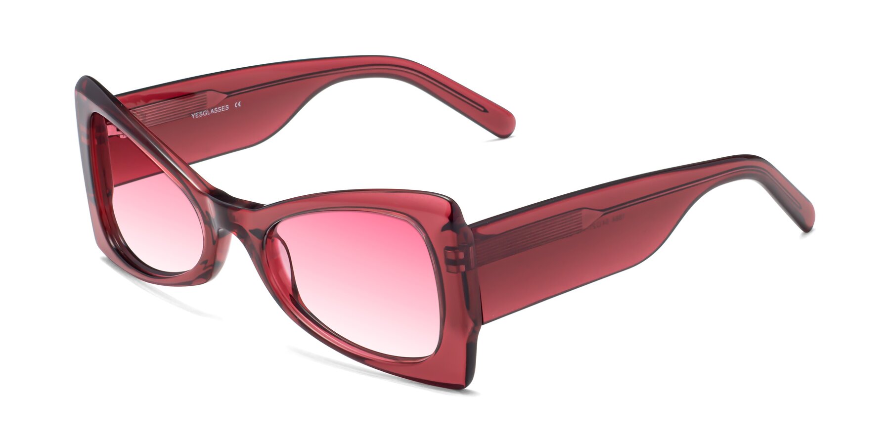 Angle of 1564 in Wine with Pink Gradient Lenses