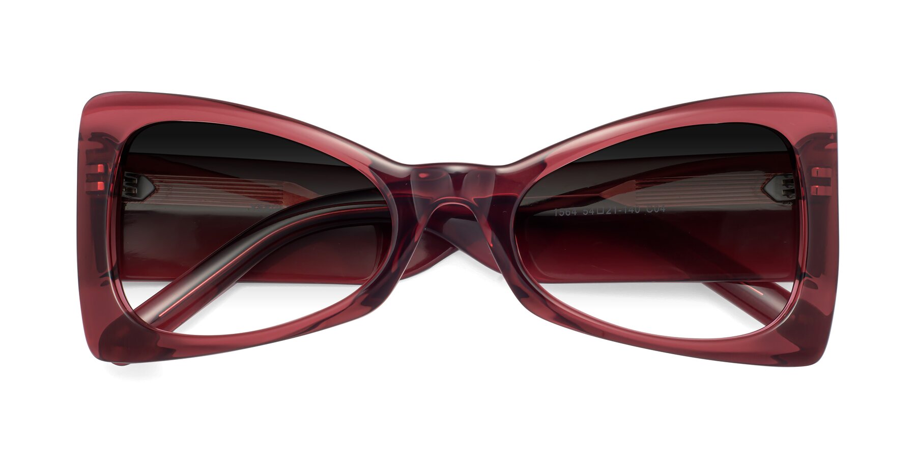 Folded Front of 1564 in Wine with Gray Gradient Lenses