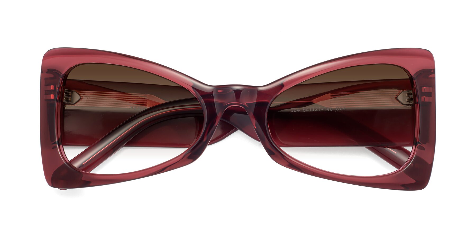 Folded Front of 1564 in Wine with Brown Gradient Lenses