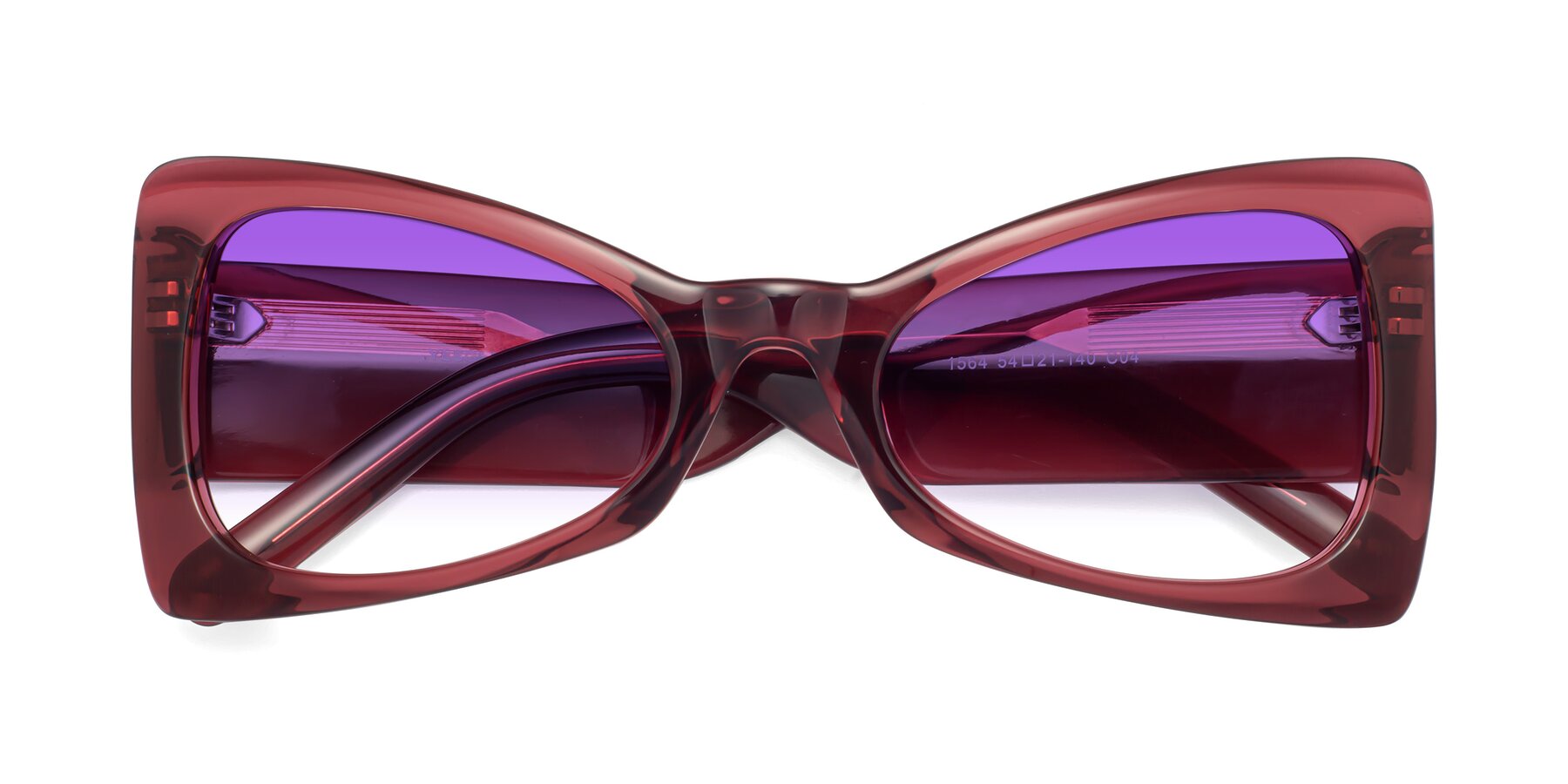 Folded Front of 1564 in Wine with Purple Gradient Lenses