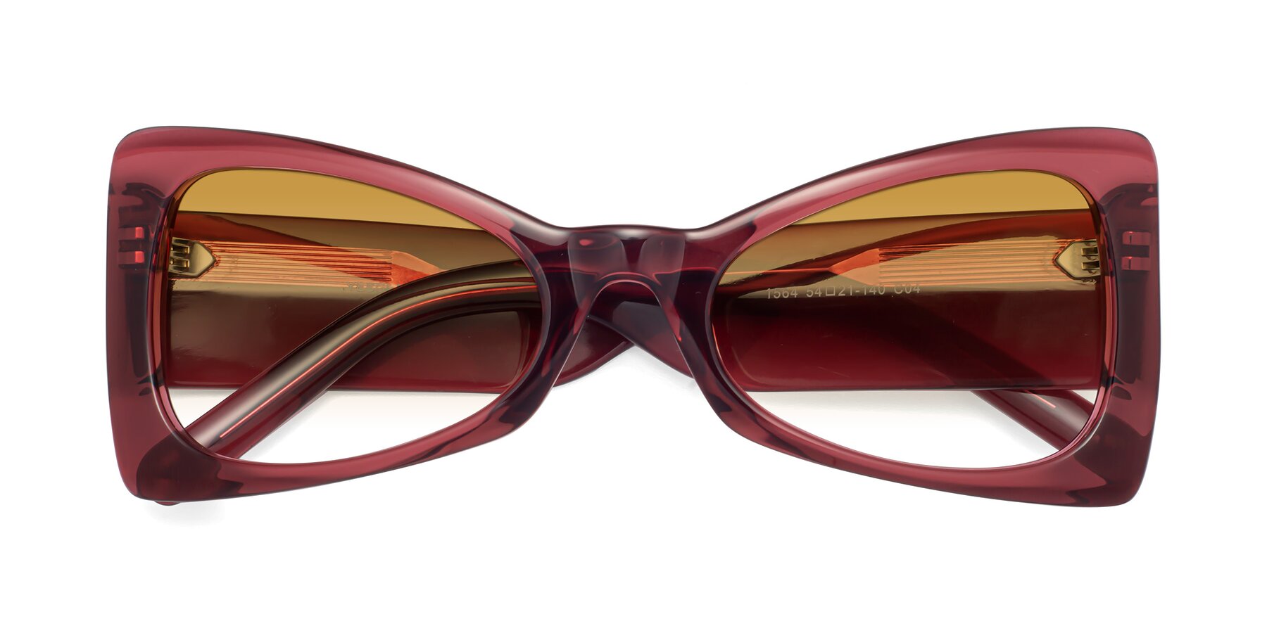 Folded Front of 1564 in Wine with Champagne Gradient Lenses
