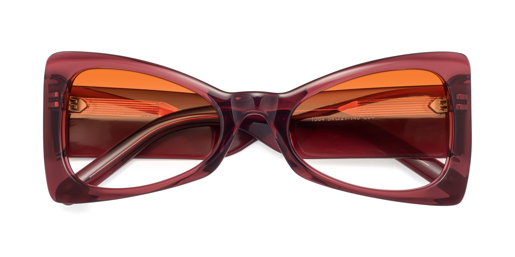 Folded Front of 1564 in Wine with Orange Gradient Lenses