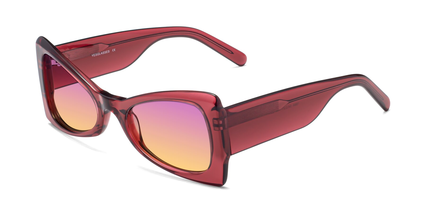 Angle of 1564 in Wine with Purple / Yellow Gradient Lenses
