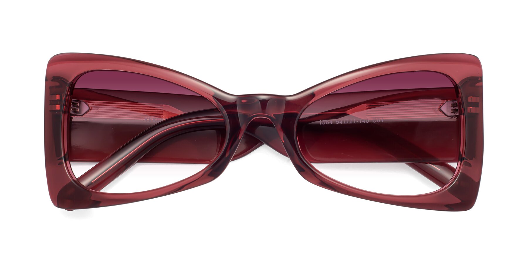 Folded Front of 1564 in Wine with Wine Gradient Lenses