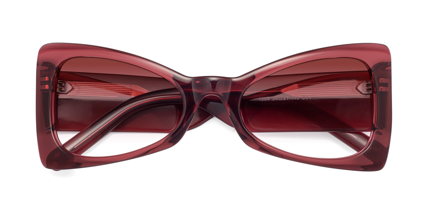 Folded Front of 1564 in Wine with Garnet Gradient Lenses