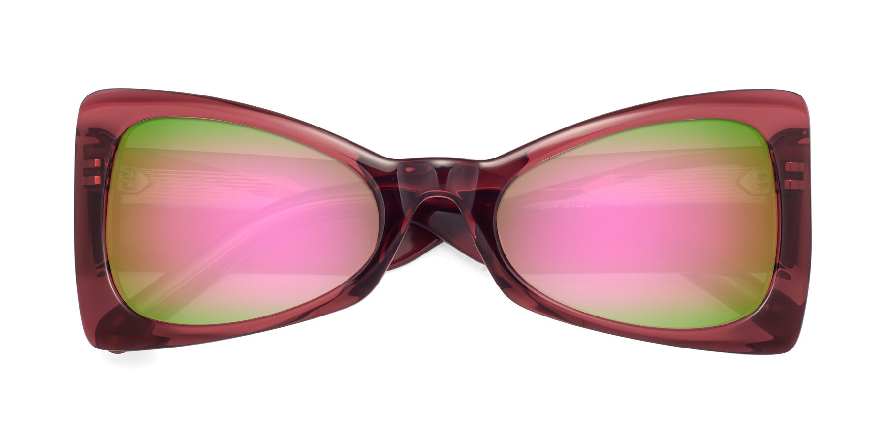 Folded Front of 1564 in Wine with Pink Mirrored Lenses