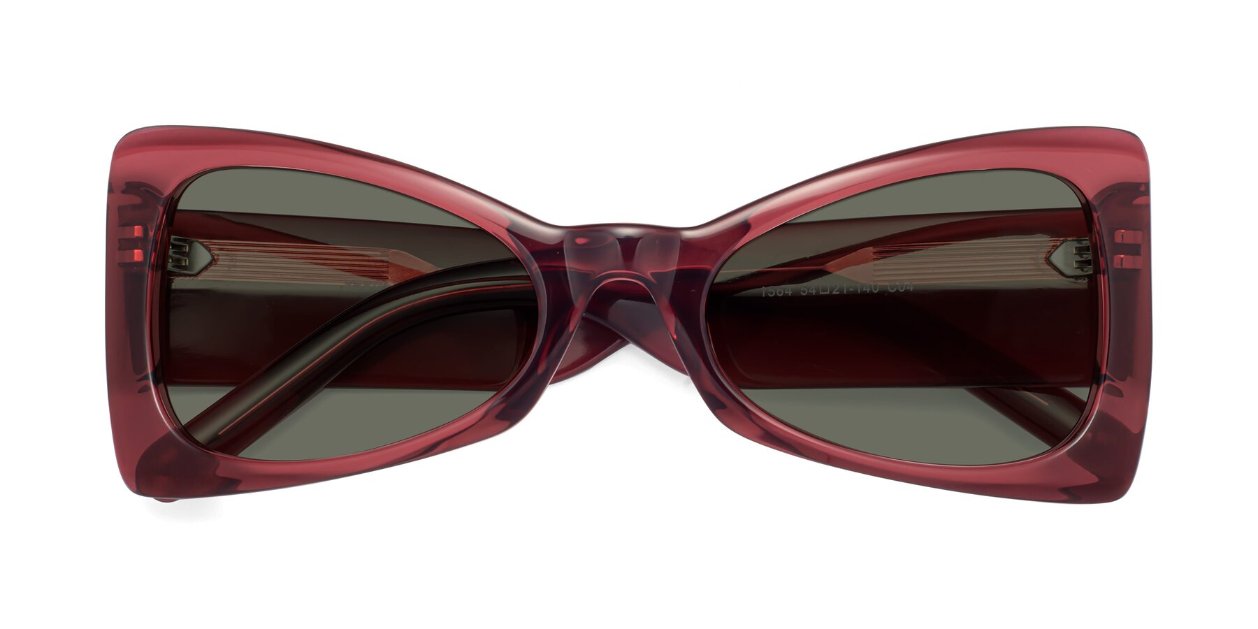 Folded Front of 1564 in Wine with Gray Polarized Lenses