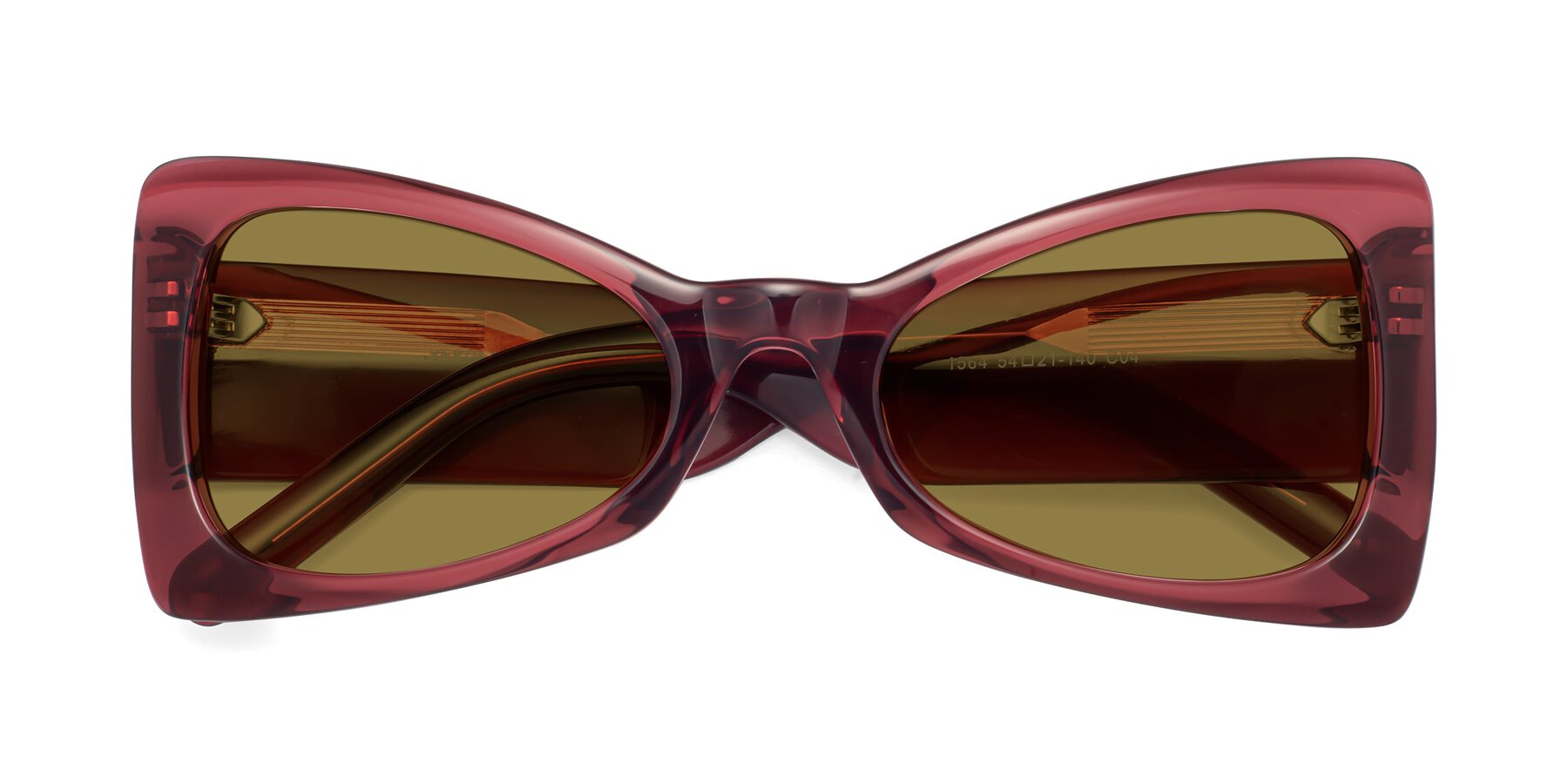 Folded Front of 1564 in Wine with Brown Polarized Lenses