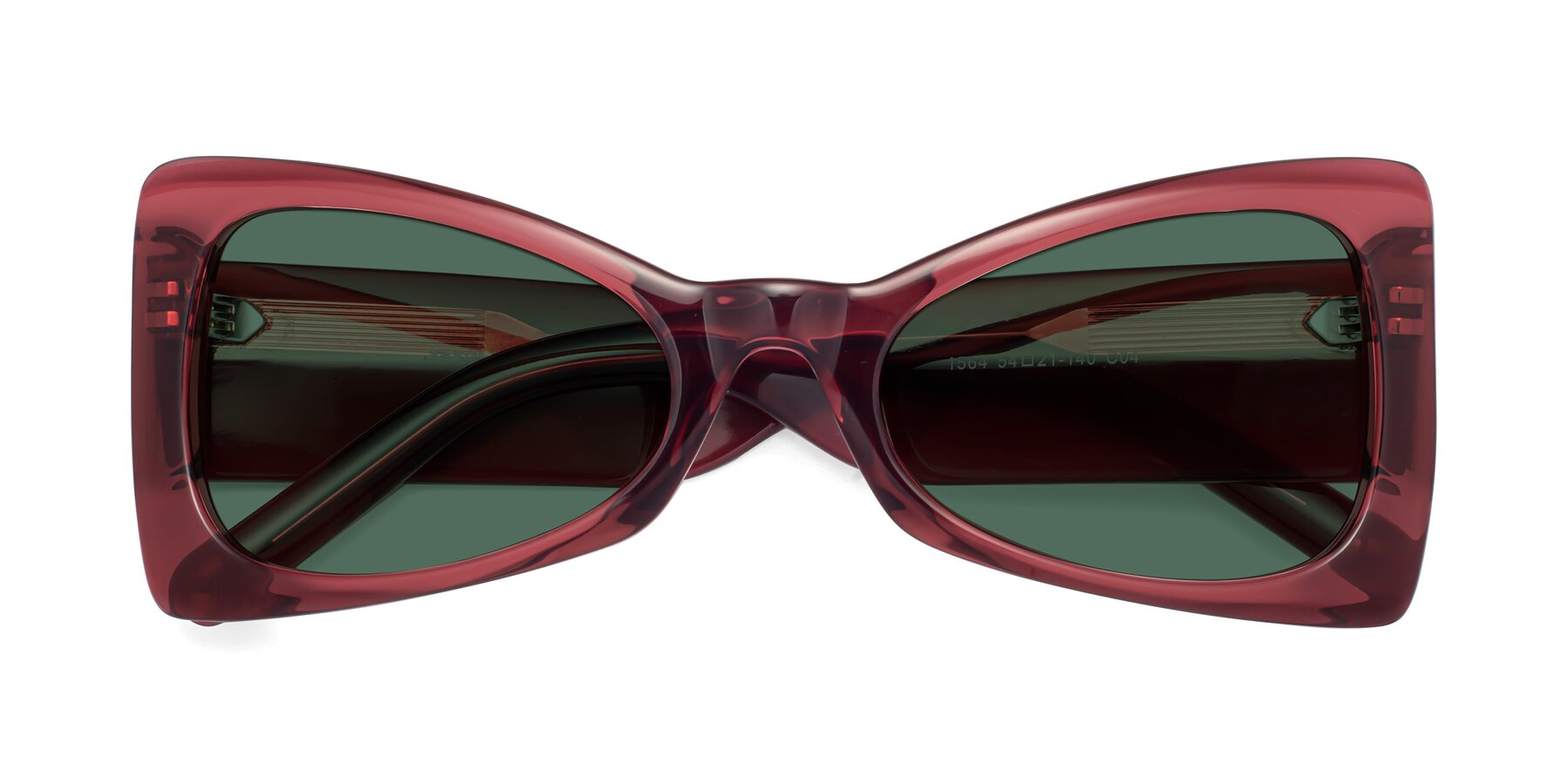 Folded Front of 1564 in Wine with Green Polarized Lenses