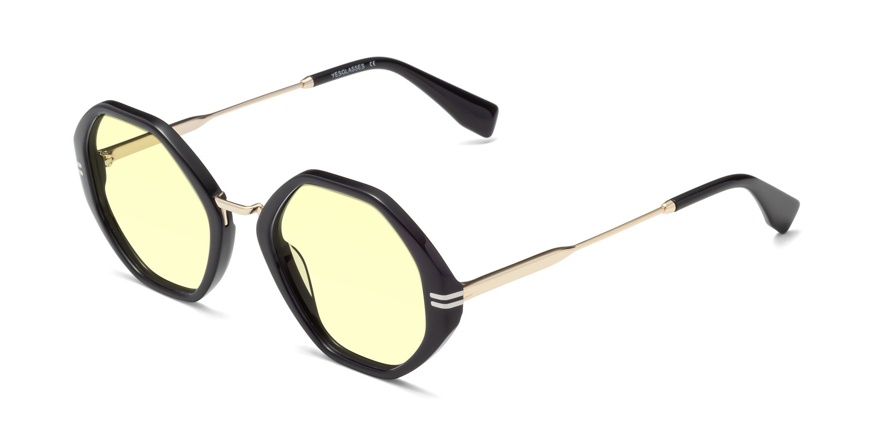 Angle of 1573 in Black with Light Yellow Tinted Lenses