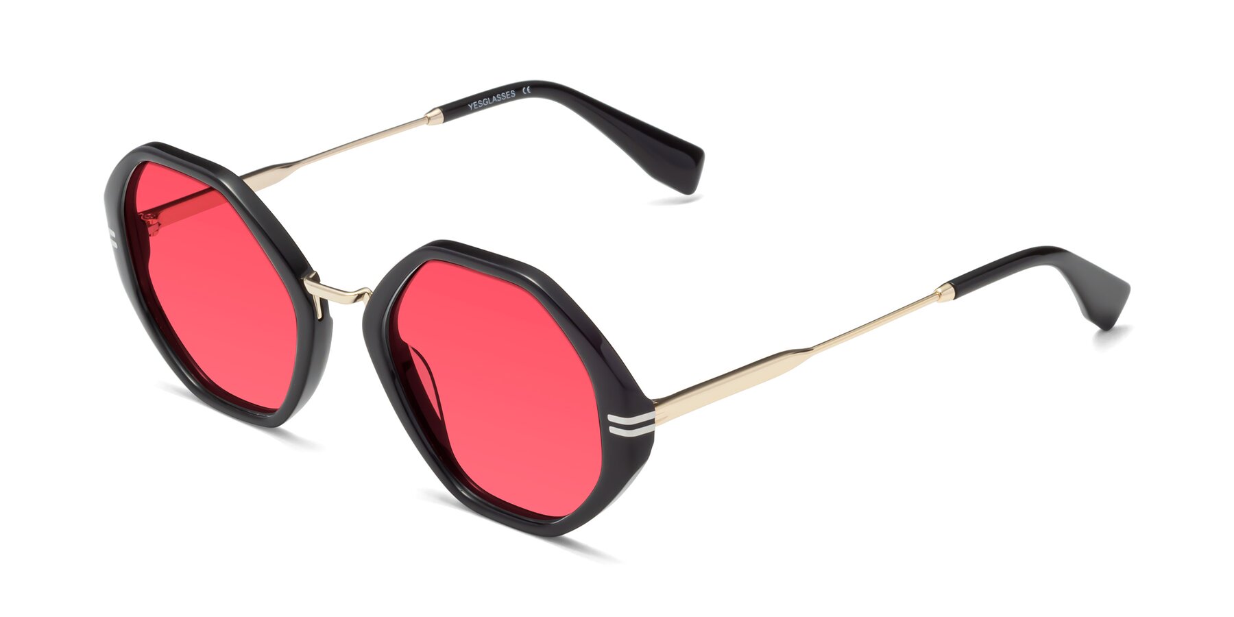 Angle of 1573 in Black with Red Tinted Lenses