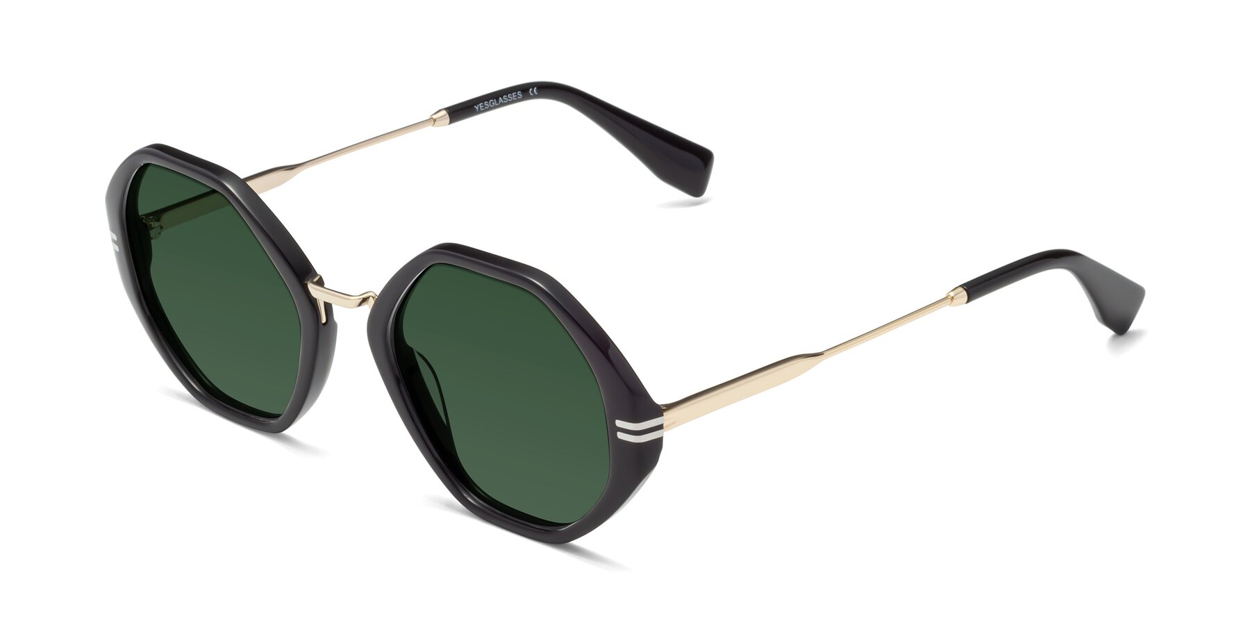 Angle of 1573 in Black with Green Tinted Lenses