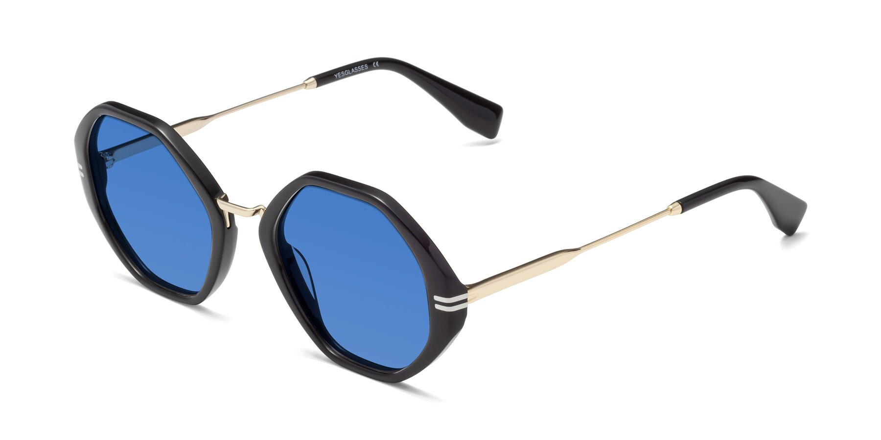 Angle of 1573 in Black with Blue Tinted Lenses