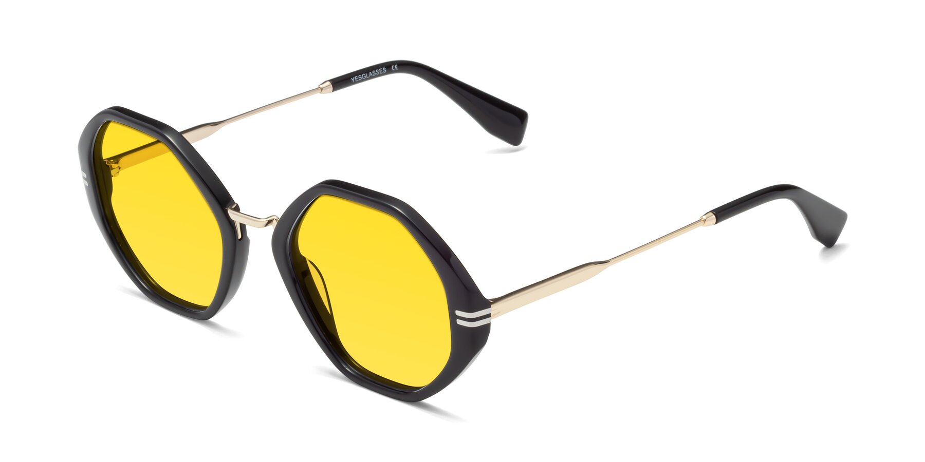 Angle of 1573 in Black with Yellow Tinted Lenses