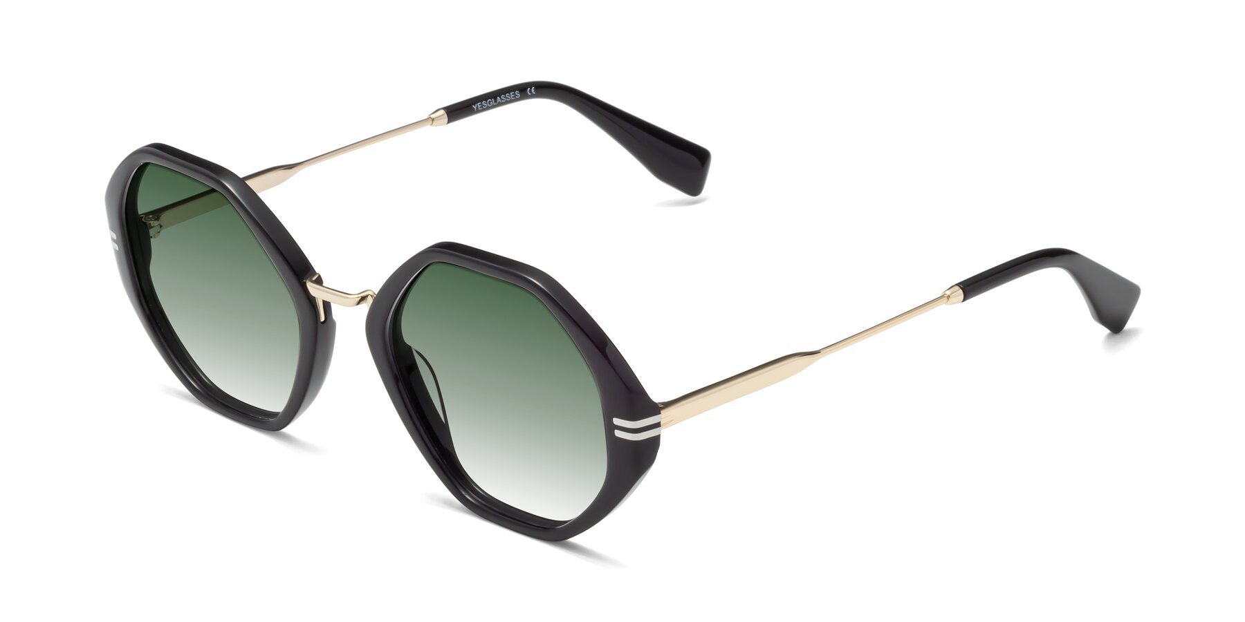 Angle of 1573 in Black with Green Gradient Lenses