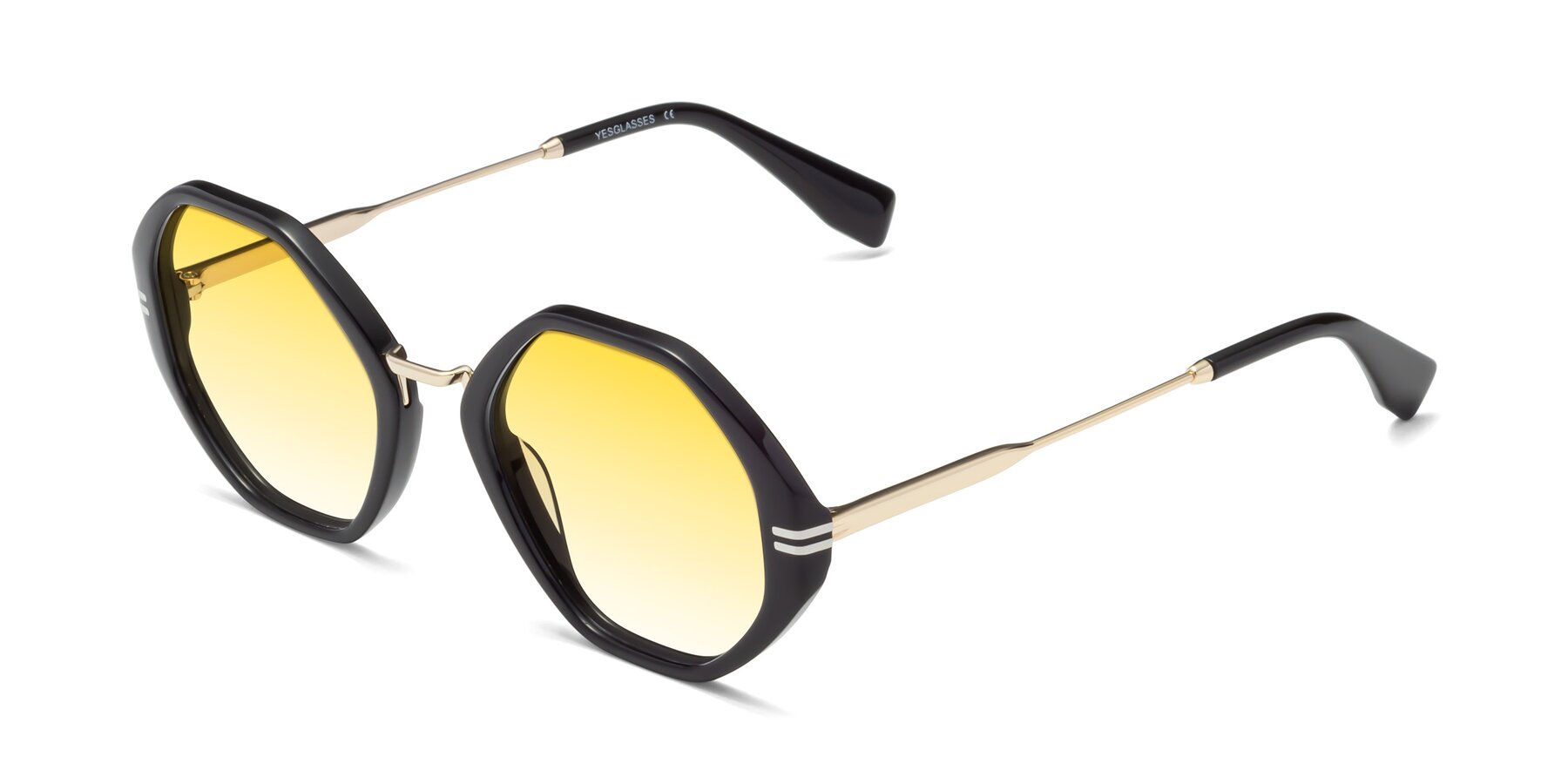 Angle of 1573 in Black with Yellow Gradient Lenses