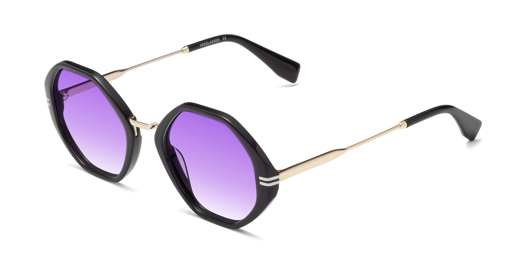 Angle of 1573 in Black with Purple Gradient Lenses