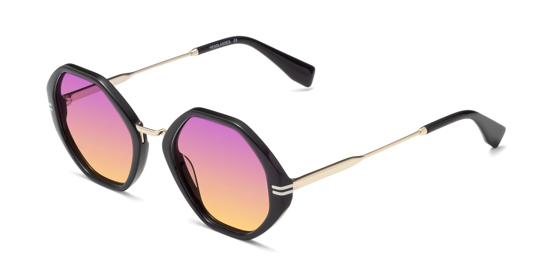Angle of 1573 in Black with Purple / Yellow Gradient Lenses