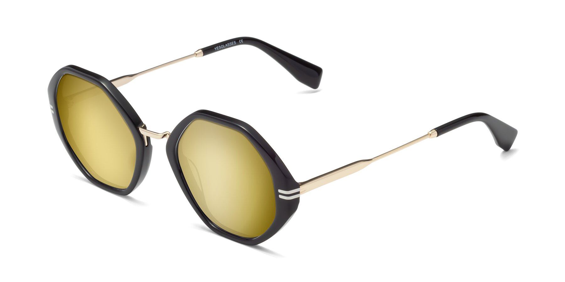 Angle of 1573 in Black with Gold Mirrored Lenses