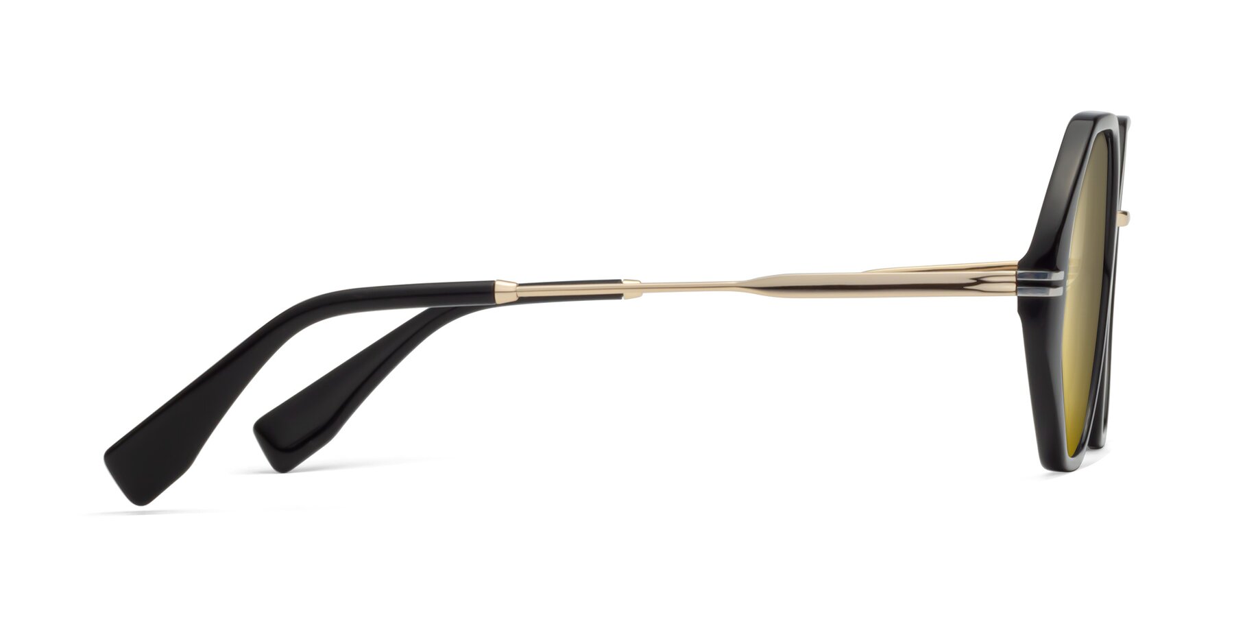 Side of 1573 in Black with Gold Mirrored Lenses