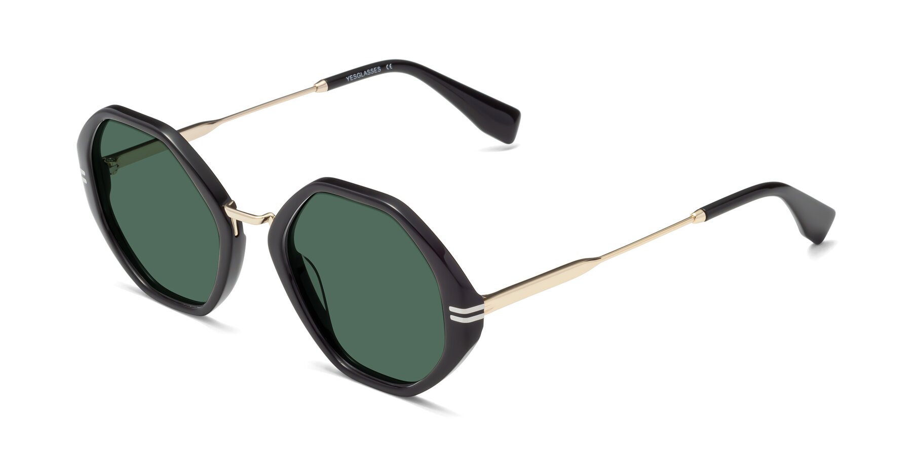 Angle of 1573 in Black with Green Polarized Lenses