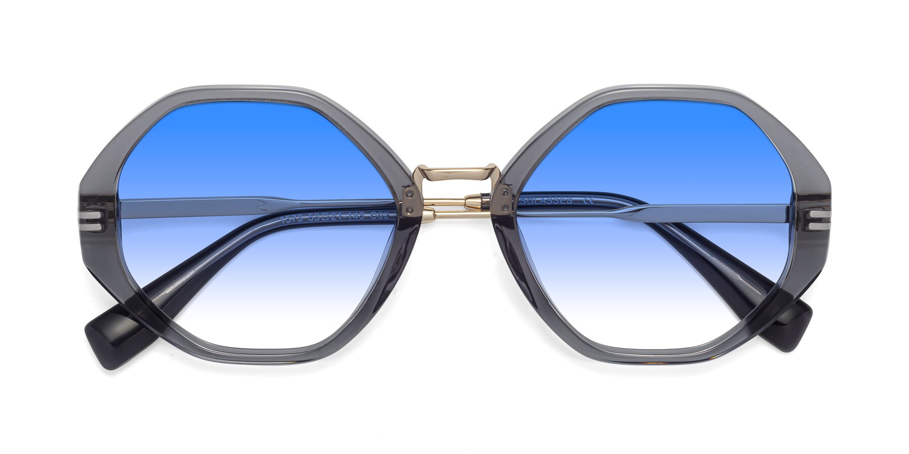 Folded Front of 1573 in Gray with Blue Gradient Lenses