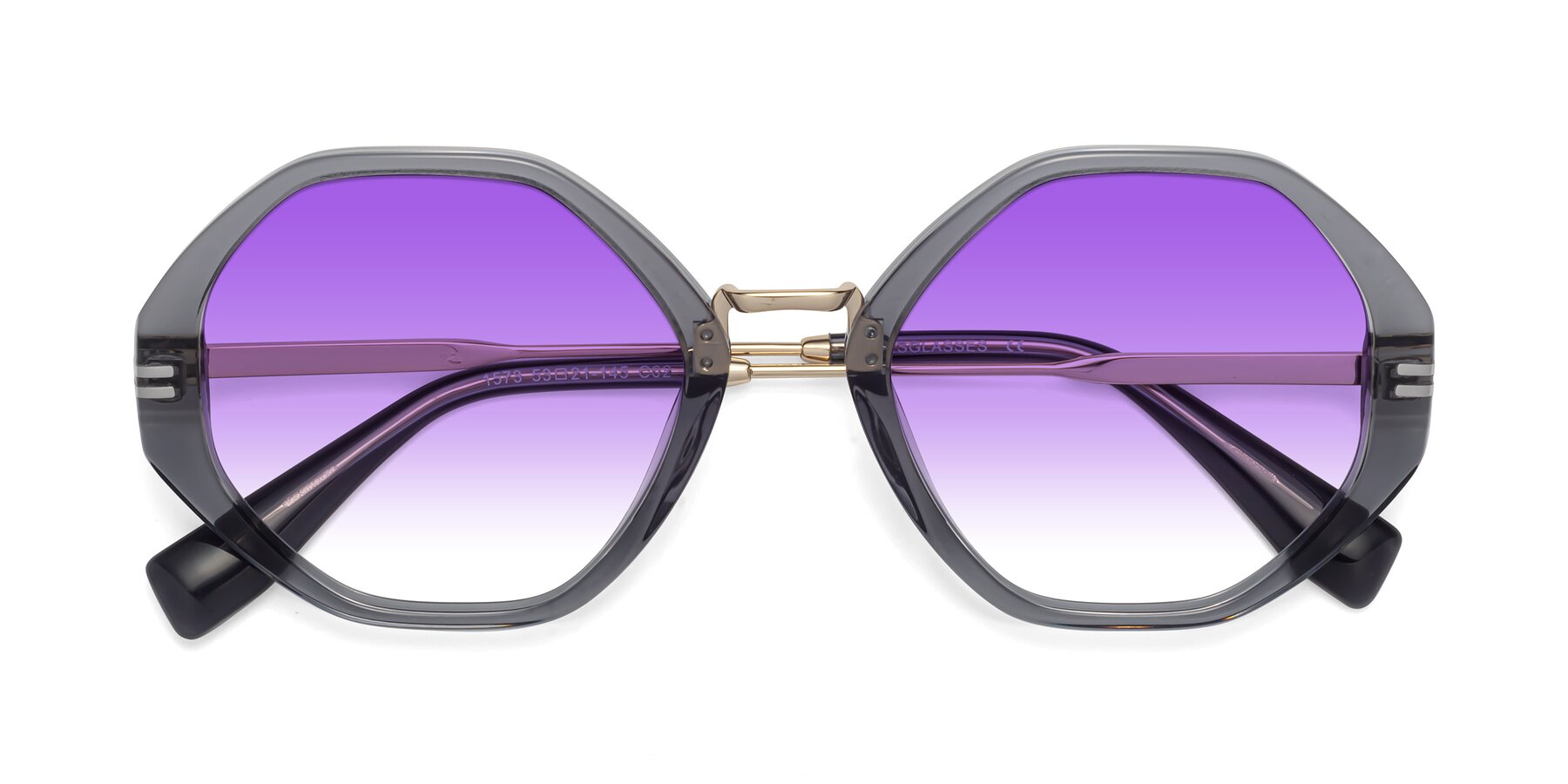 Folded Front of 1573 in Gray with Purple Gradient Lenses