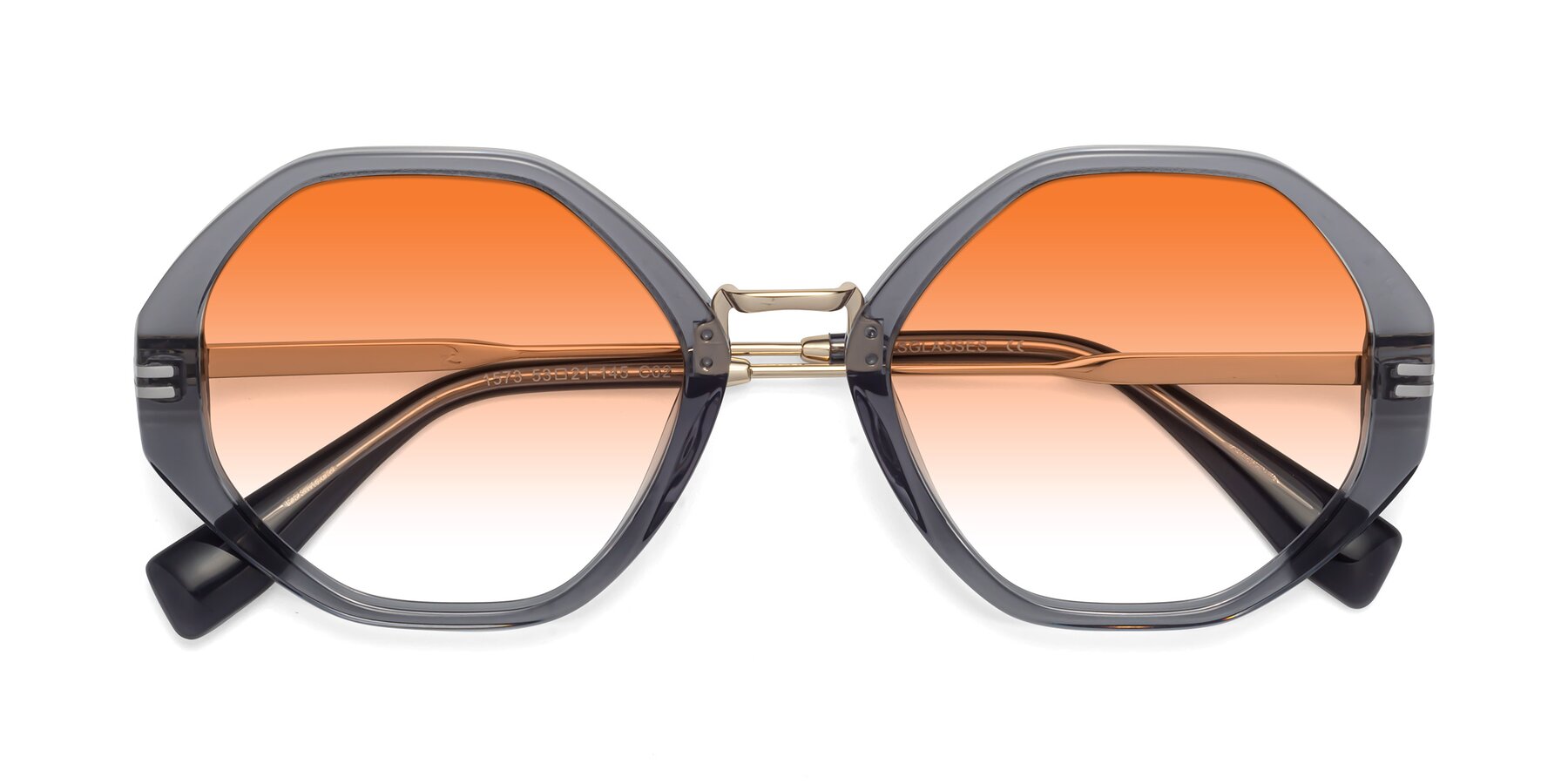 Folded Front of 1573 in Gray with Orange Gradient Lenses