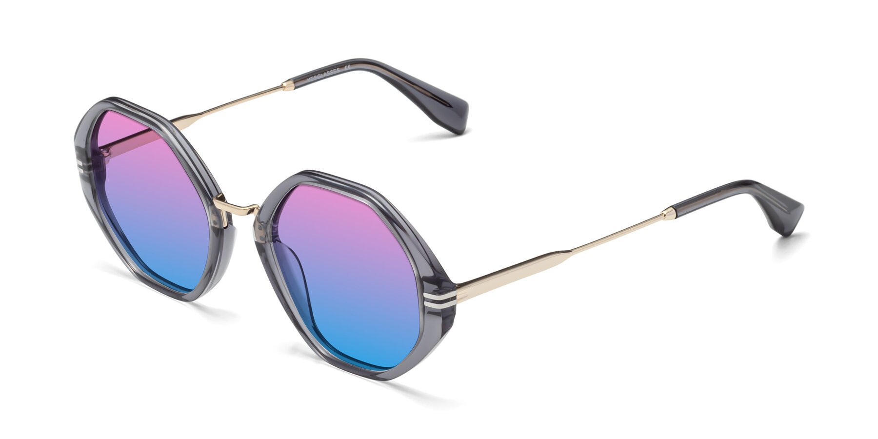 Angle of 1573 in Gray with Pink / Blue Gradient Lenses