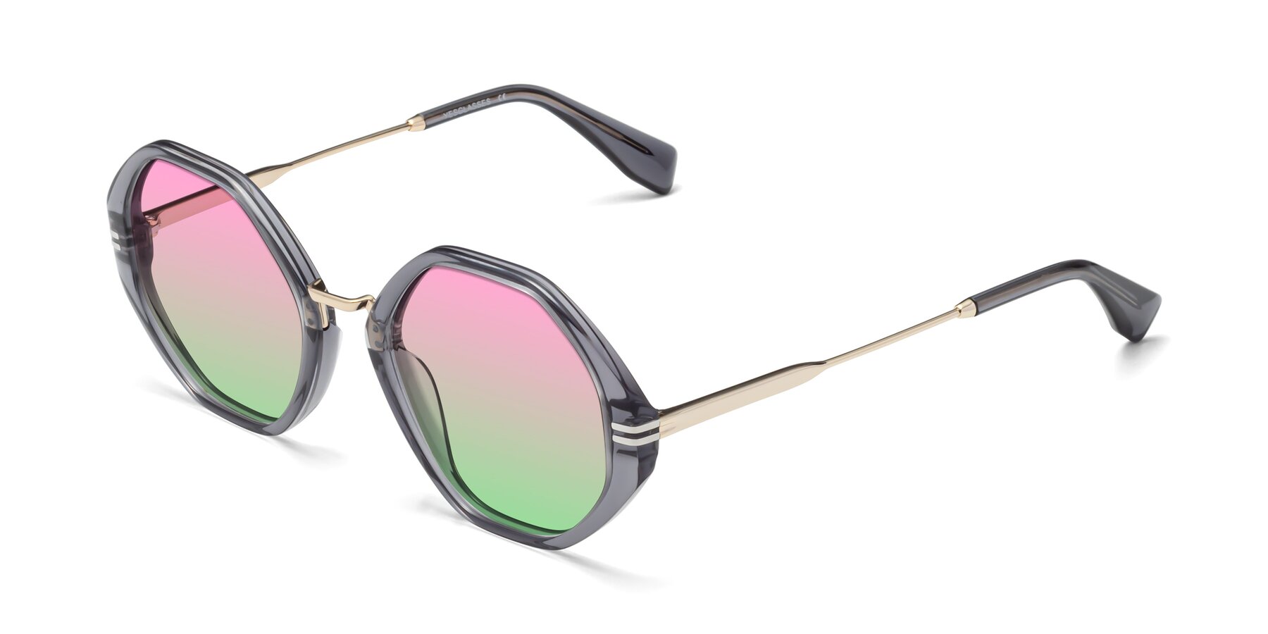 Angle of 1573 in Gray with Pink / Green Gradient Lenses