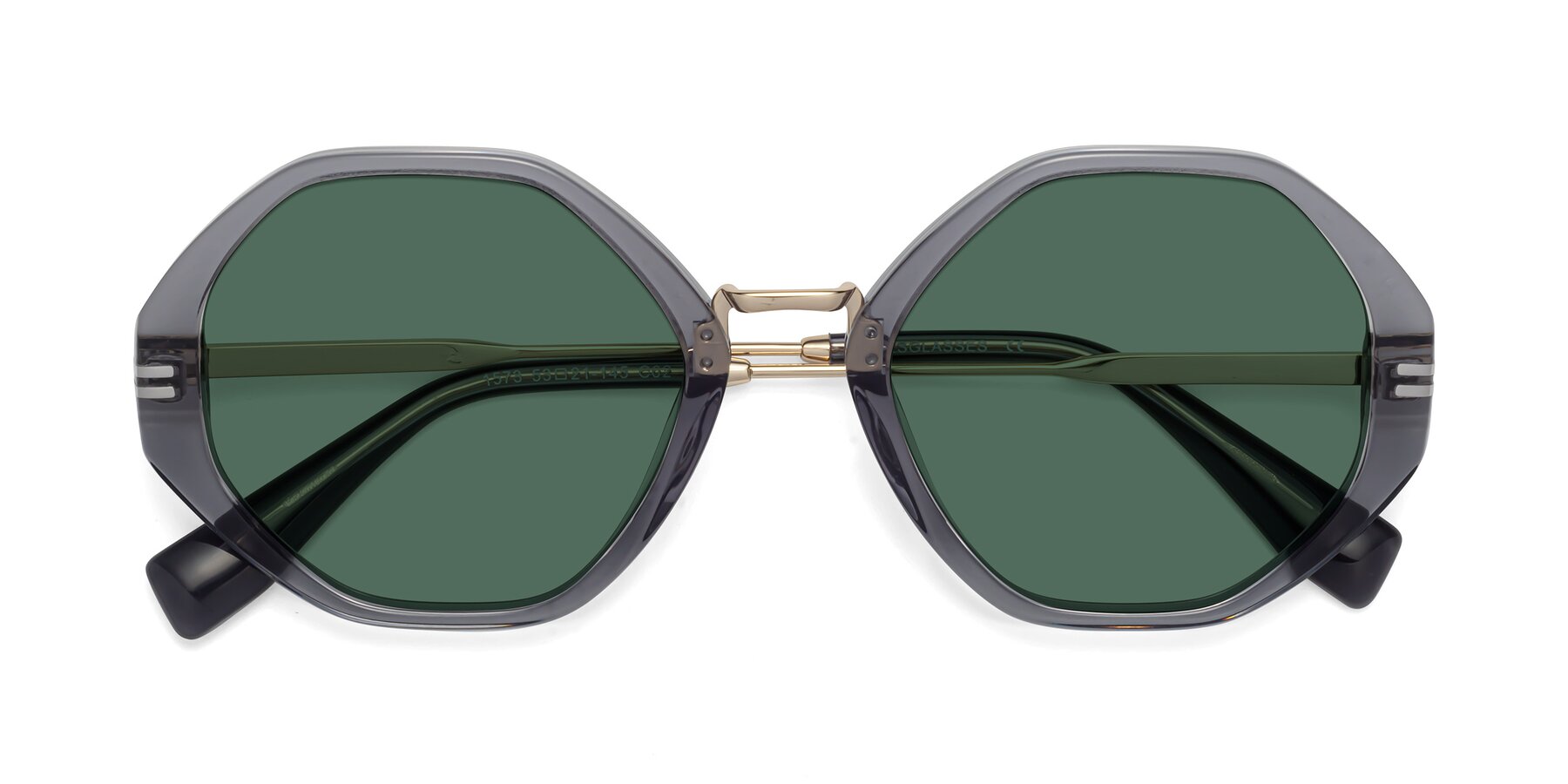 Folded Front of 1573 in Gray with Green Polarized Lenses