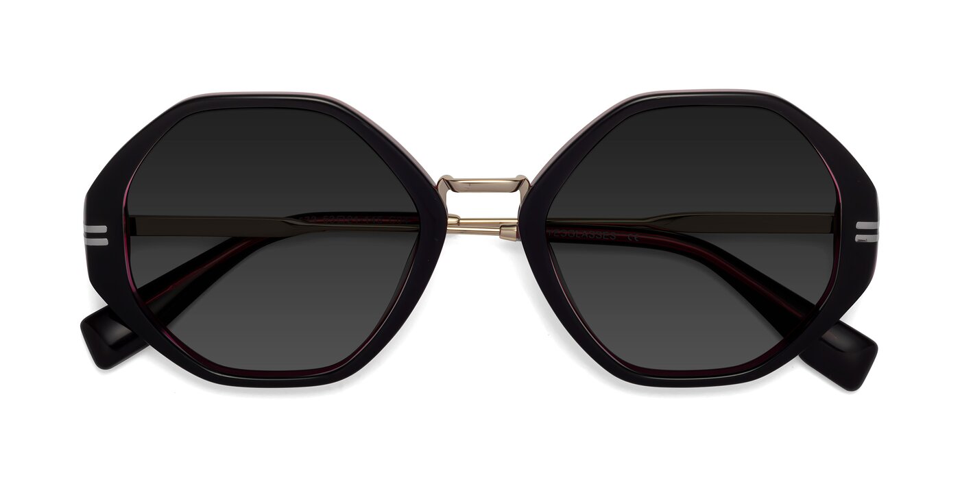 1573 - Black / Wine Polarized Sunglasses