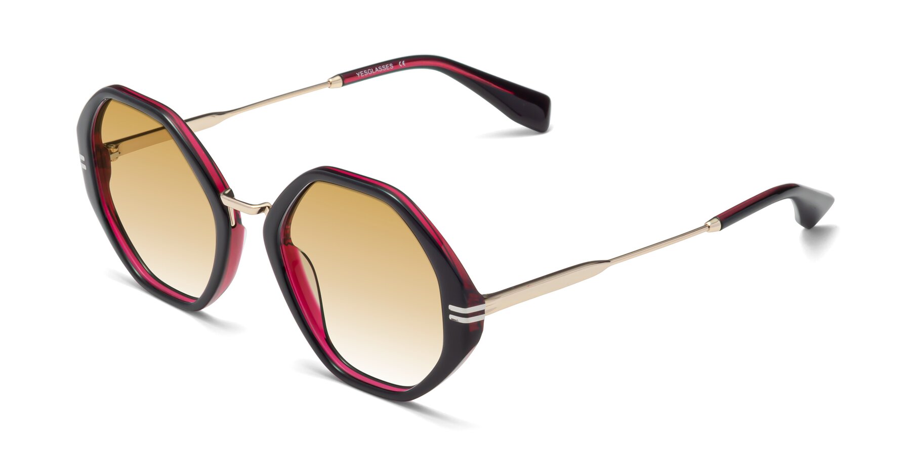 Angle of 1573 in Black-Wine with Champagne Gradient Lenses