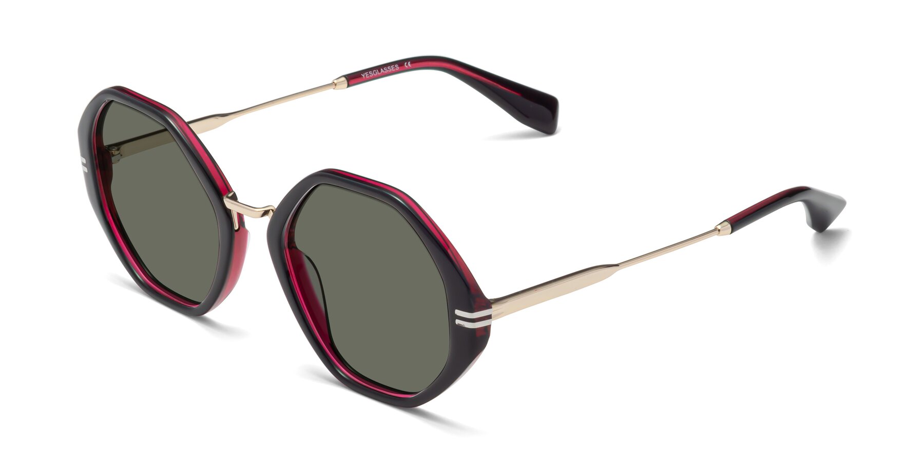 Angle of 1573 in Black-Wine with Gray Polarized Lenses