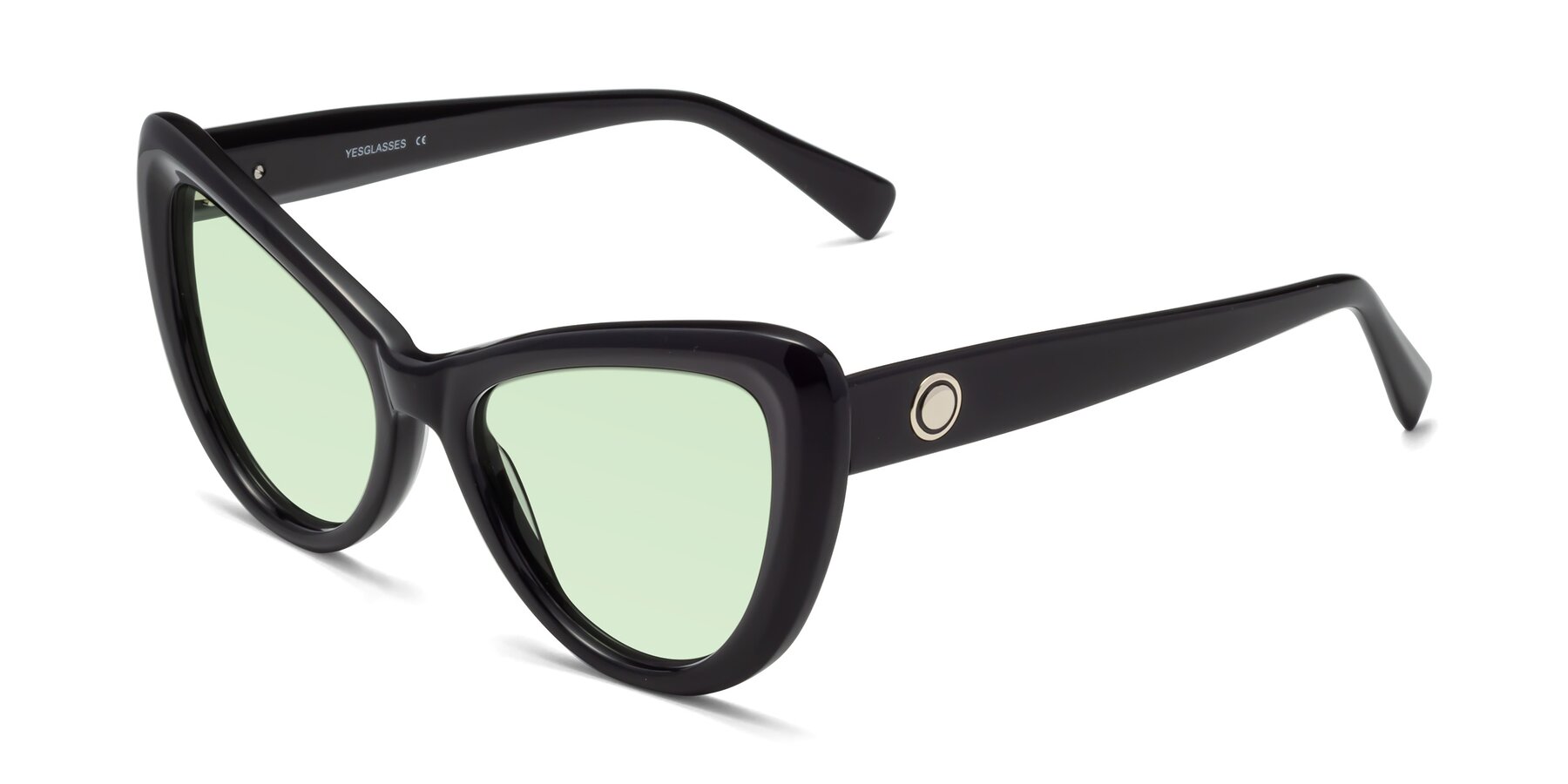 Angle of 1574 in Black with Light Green Tinted Lenses