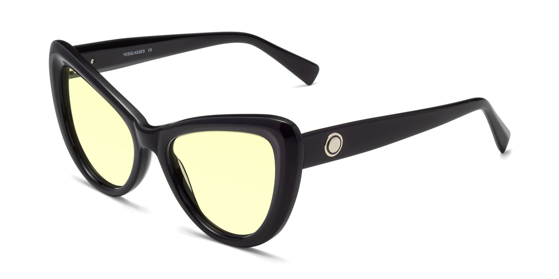 Angle of 1574 in Black with Light Yellow Tinted Lenses