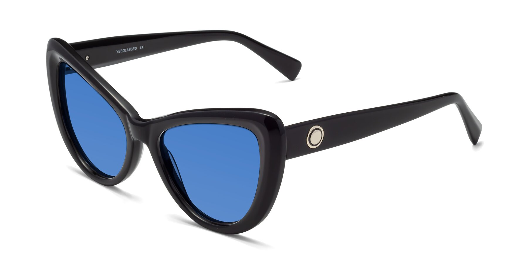 Angle of 1574 in Black with Blue Tinted Lenses