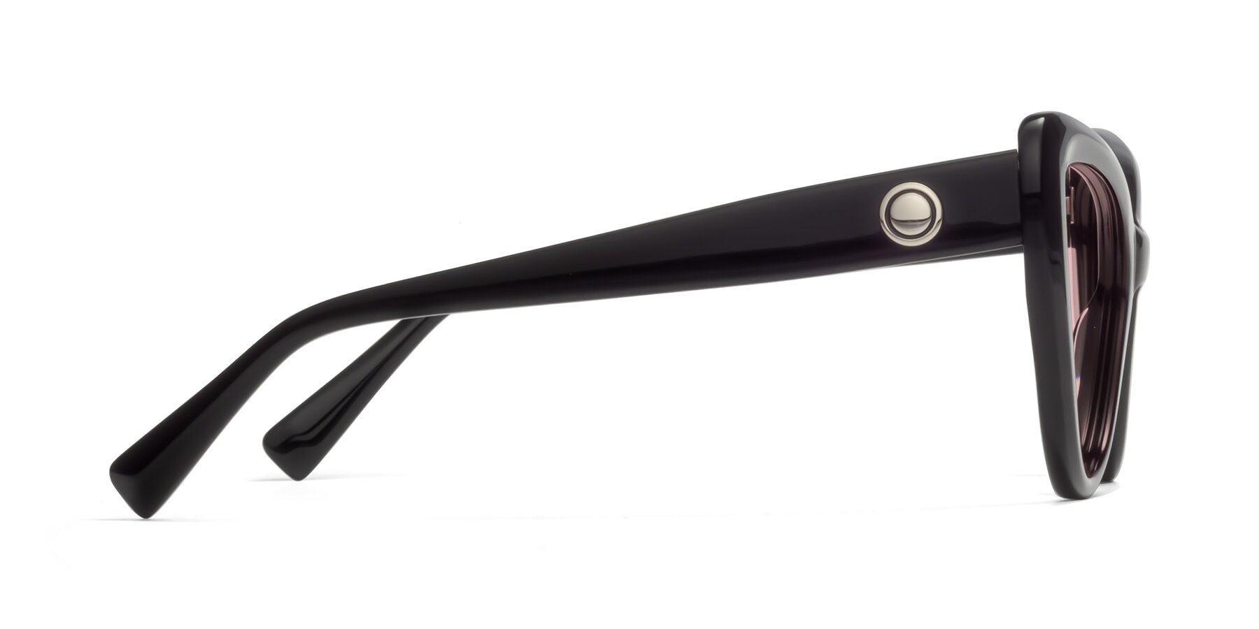 Side of 1574 in Black with Light Garnet Tinted Lenses