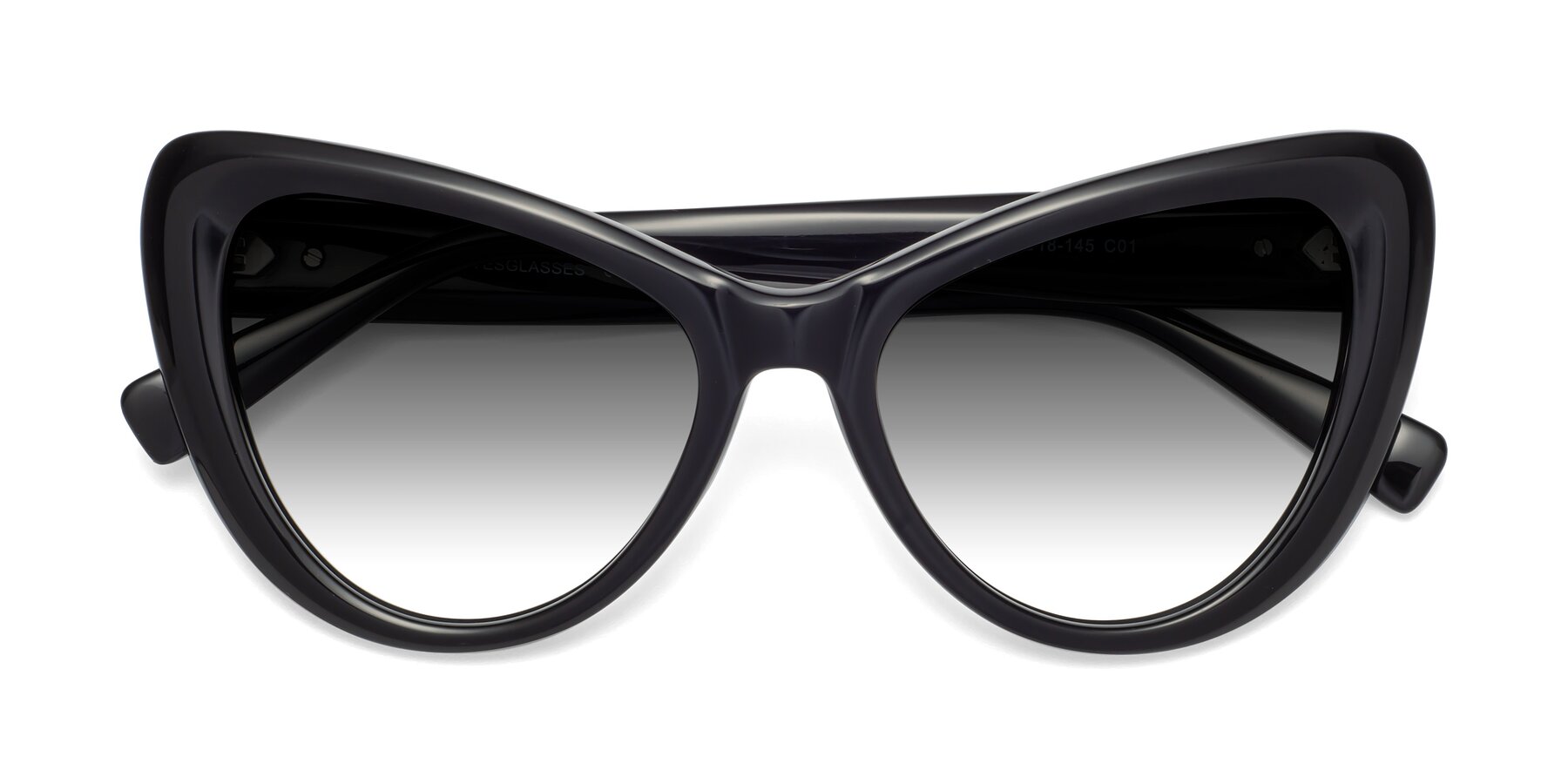 Folded Front of 1574 in Black with Gray Gradient Lenses