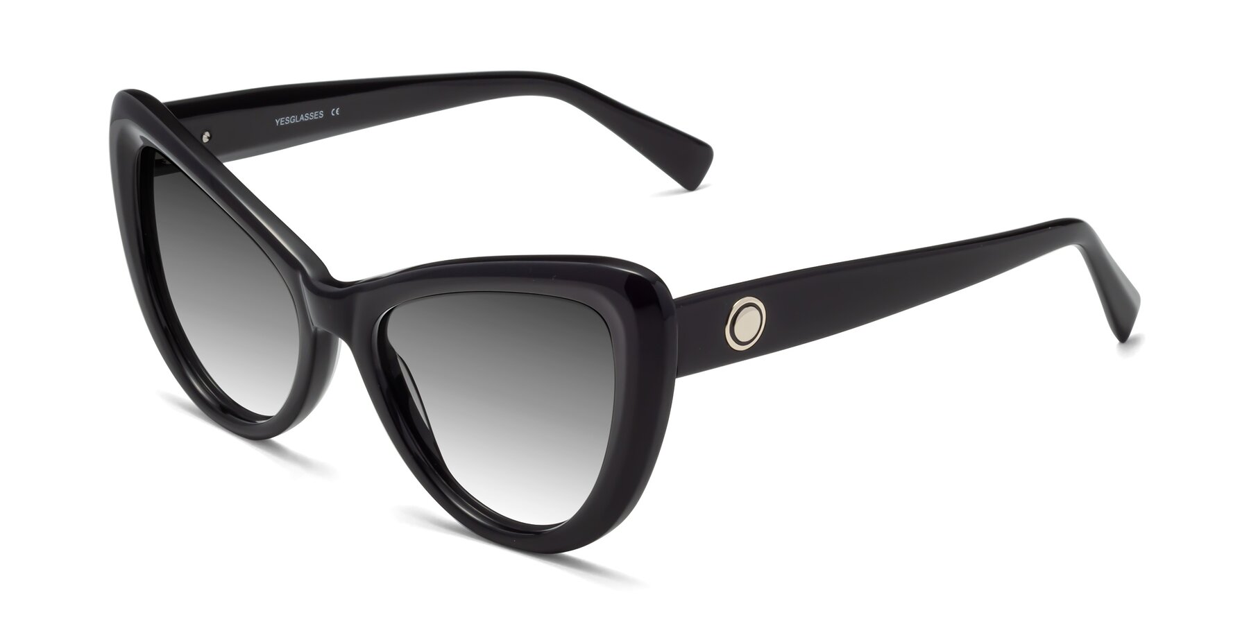 Angle of 1574 in Black with Gray Gradient Lenses