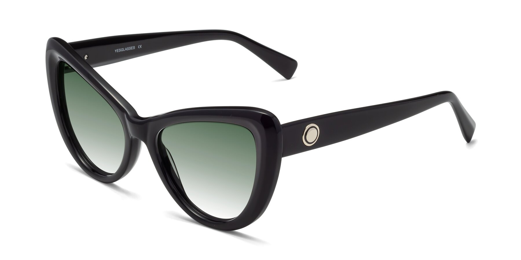 Angle of 1574 in Black with Green Gradient Lenses