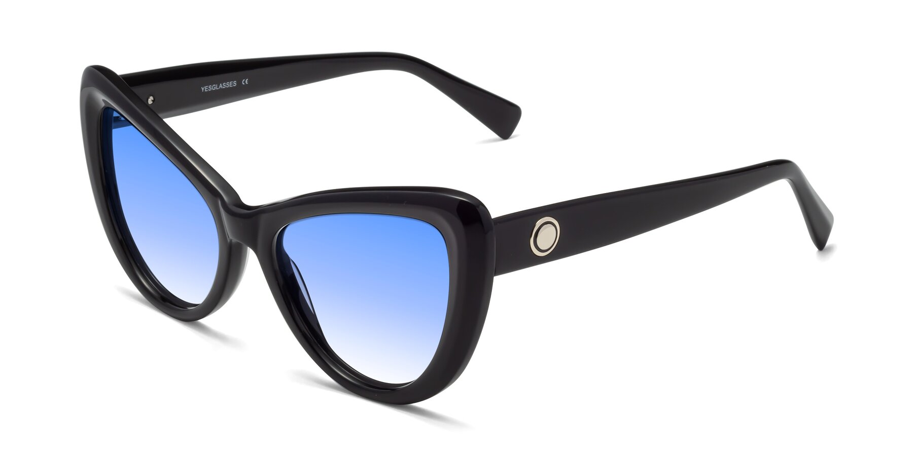 Angle of 1574 in Black with Blue Gradient Lenses