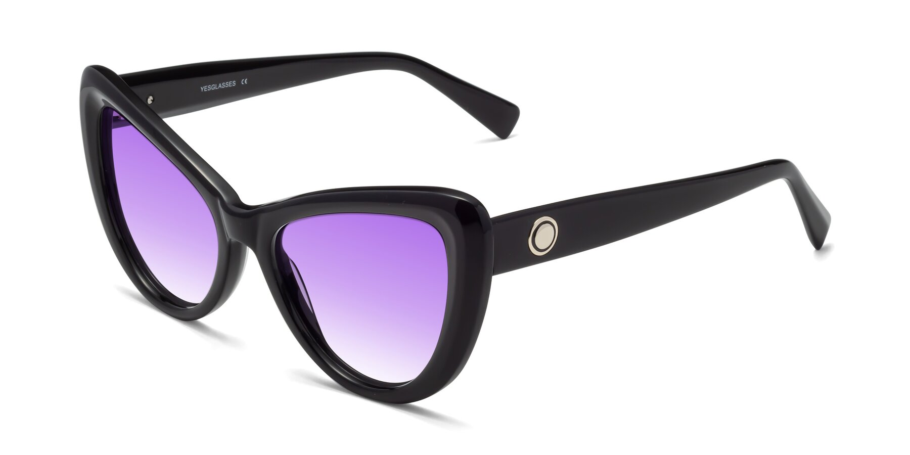 Angle of 1574 in Black with Purple Gradient Lenses