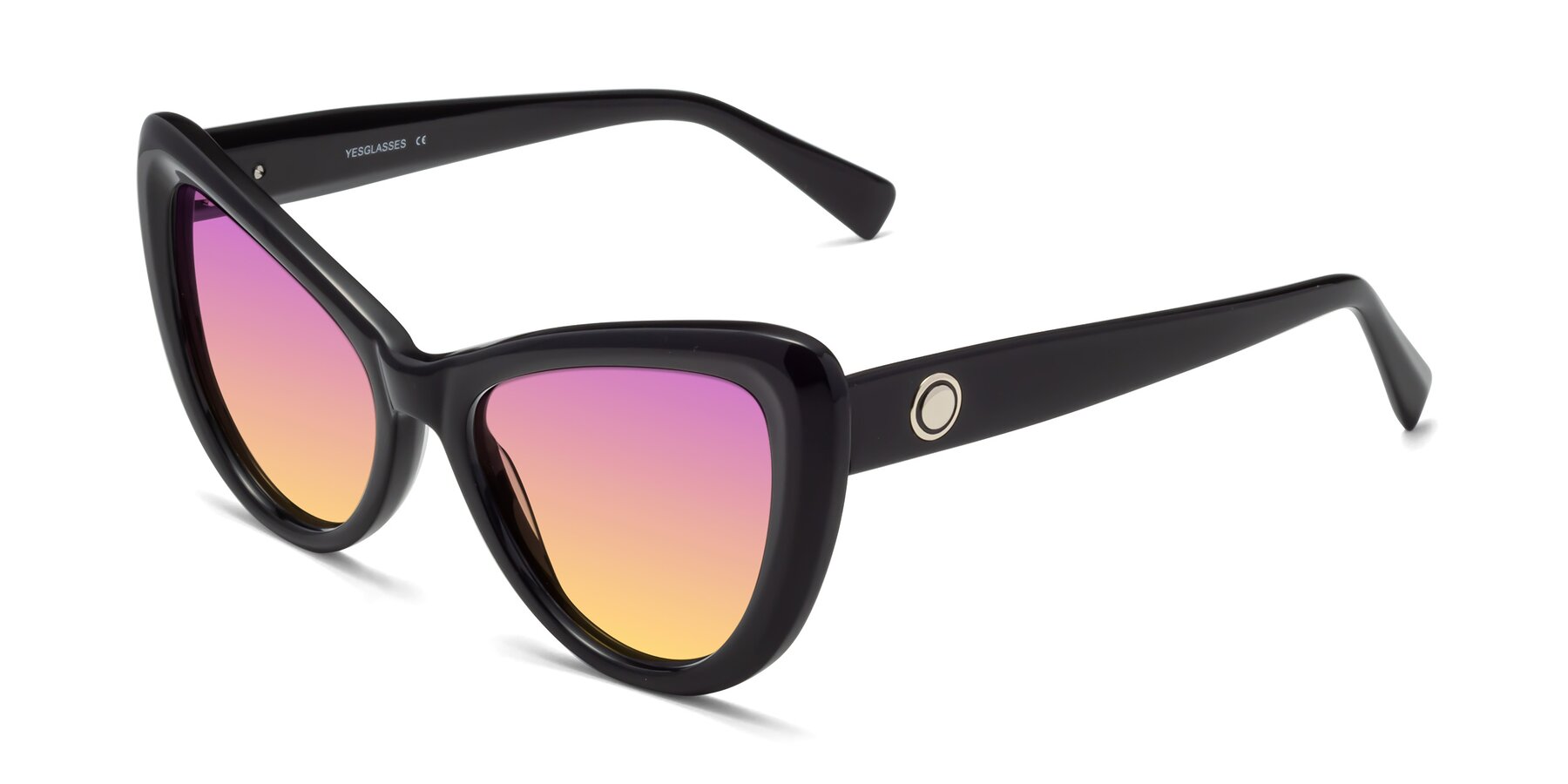 Angle of 1574 in Black with Purple / Yellow Gradient Lenses