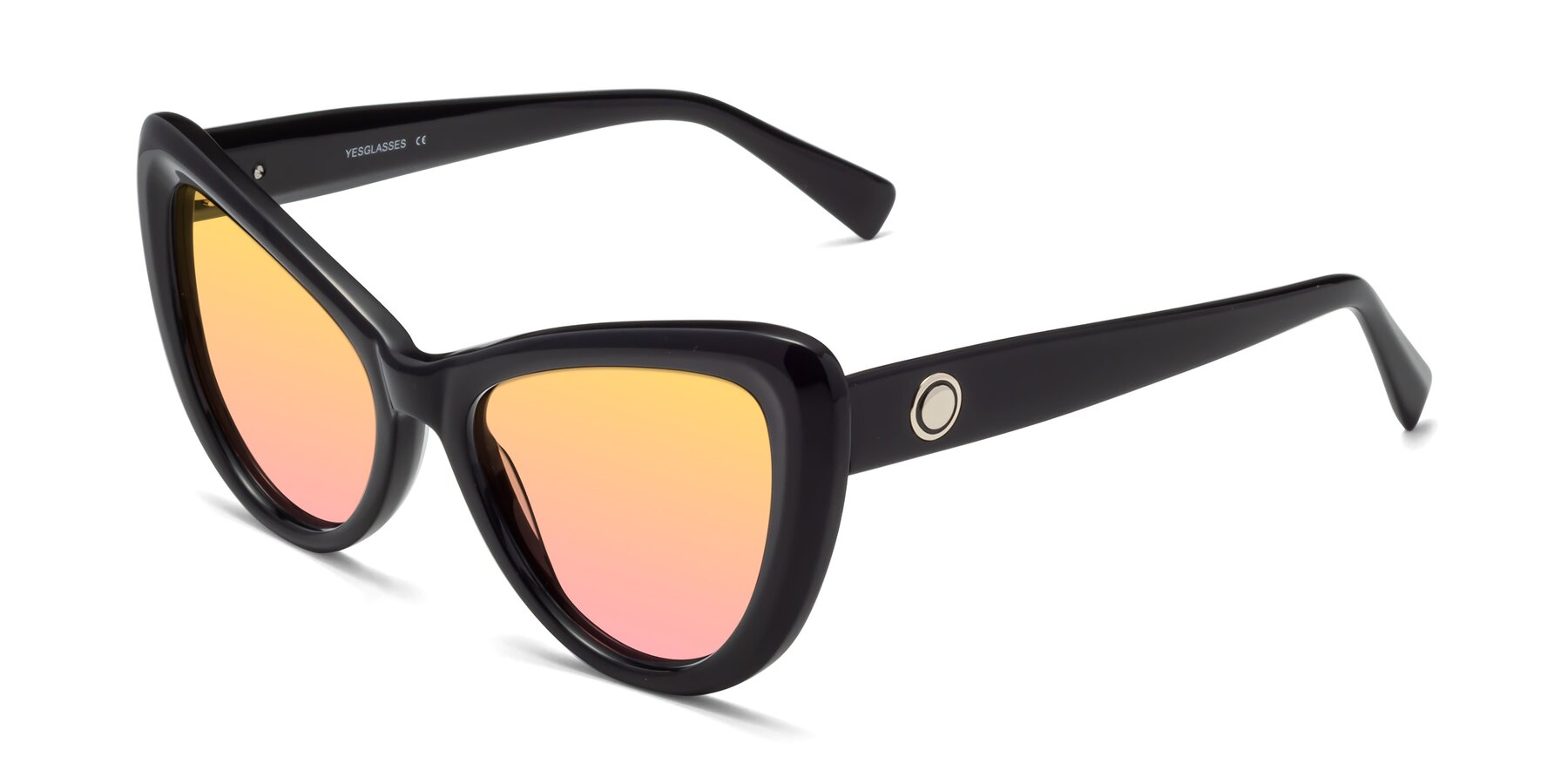 Angle of 1574 in Black with Yellow / Pink Gradient Lenses