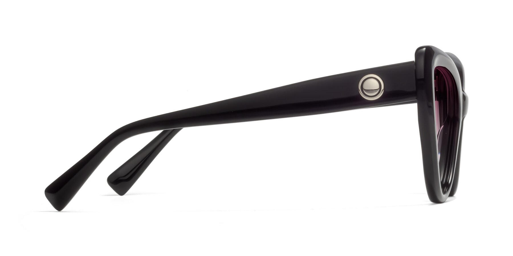 Side of 1574 in Black with Wine Gradient Lenses